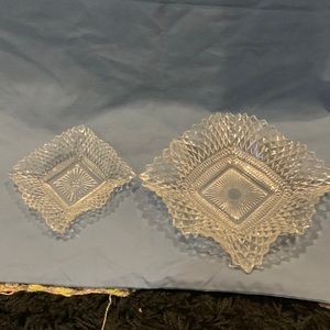 Vintage Clear Glass Candy Dishes Unmarked